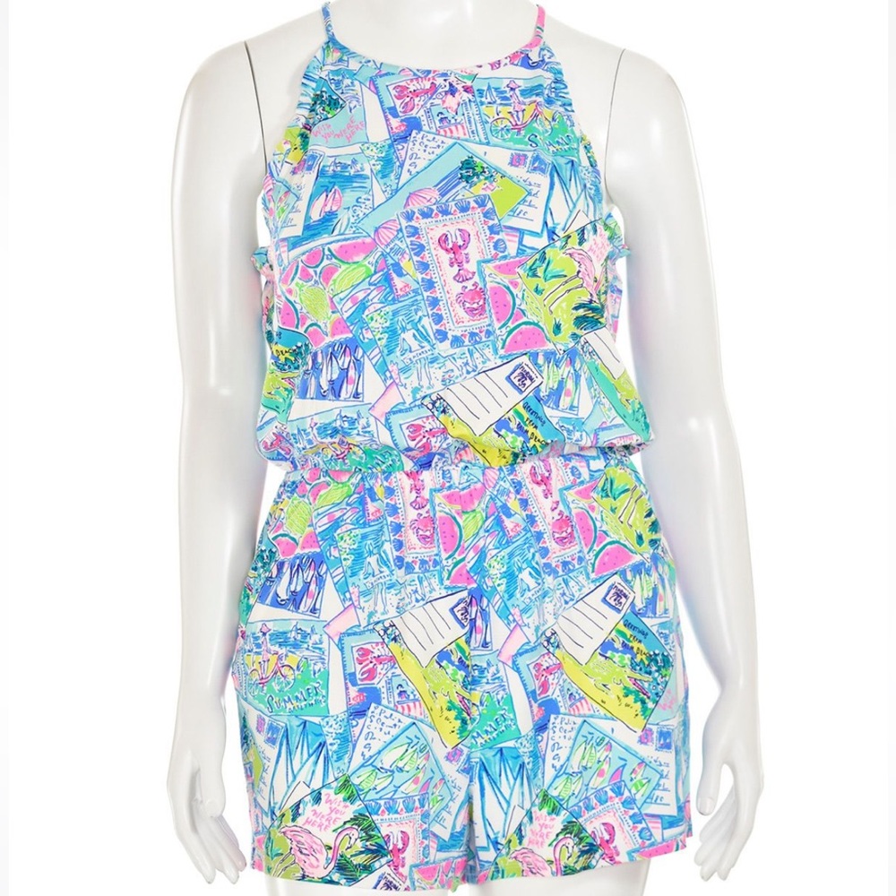 Lilly Pulitzer Multi Popup Wish You Were Here Dayley Romper
